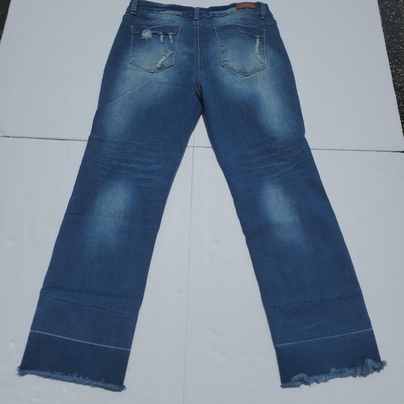 Salvaje Denim Womens Distressed Look Frayed Hem Button Fly Stretch Jeans Size 17 - Picture 2 of 9